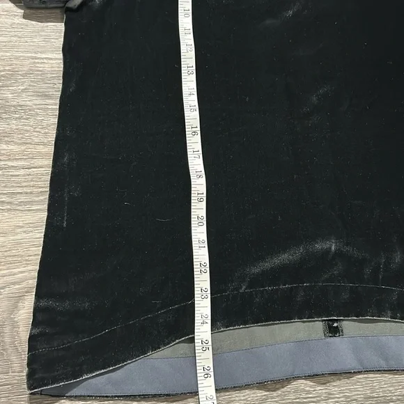 Madewell Size Medium Short Sleeve Velvet Choker Top Blouse Gray Work Neutral - Picture 8 of 13